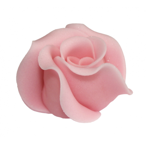 Róża cukrowa kwiat dekoracja na tort różowy 1 szt